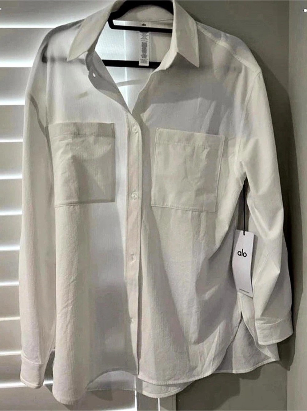 Alo White Button Down Shirt NWT